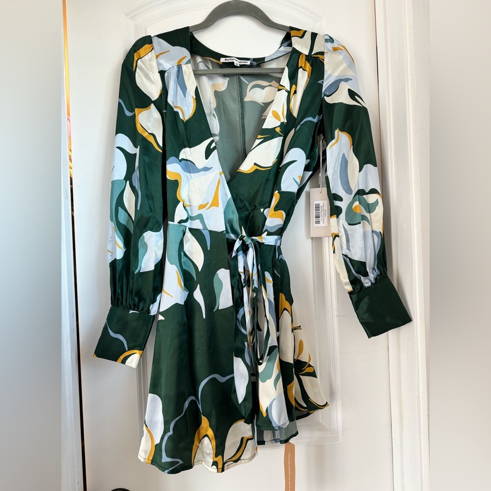 NWT Reformation Chrisley Silk Dress - Picture 2 of 7
